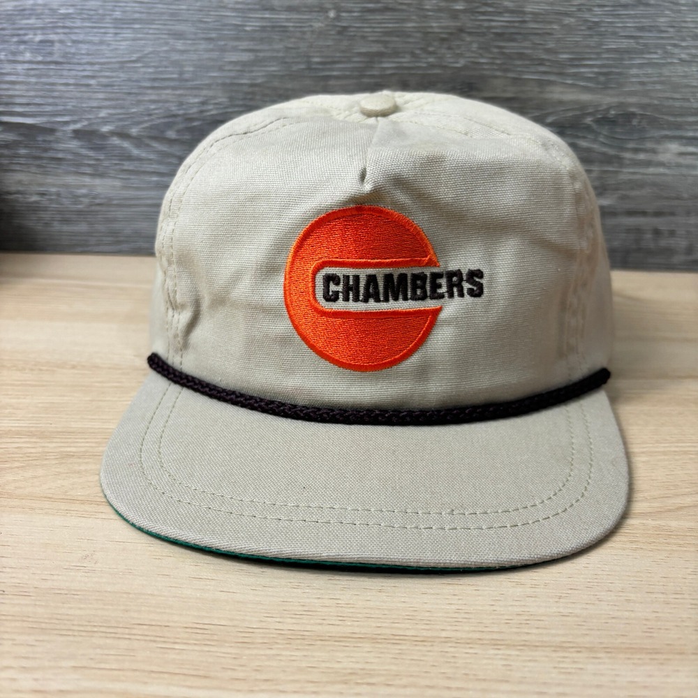 Vintage Chambers Hat‎ Cap Snapback Brown Trucker Outdoors USA Made